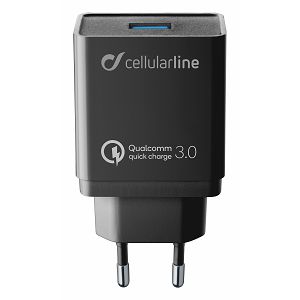 Kućni Punjač CELLULARLINE, Za Huawei/Motorola, 18W, 1xUSB-A, QC 3.0, USB-C Kabel 100cm, Bijeli