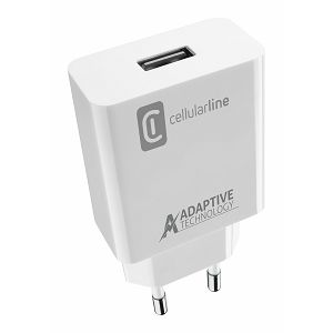 Kućni Punjač CELLULARLINE, Za Samsung, 15W, 1xUSB-A, FC, Micro USB Kabel 100cm, Bijeli