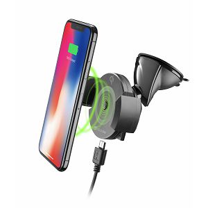 Držač/Punjač Za Mobitel CELLULARLINE, Spin Air, Wireless, 5W, Za Staklo, Crni