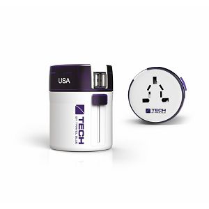 Adapter Putni/Kučni Punjač TRAVEL BLUE, Twist & Slide Worldw., Europe ED 270, 2xUSB-A, Bijeli