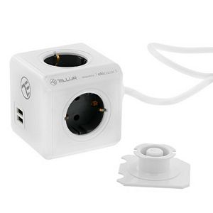 Produžni Kabel TELLUR, Power Cube, 4xSchuko, 2xUSB-A, 16A/250V, TLL151111, 1.5m, Bijeli