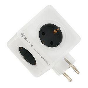 Utičnica Razdjelna TELLUR, Power Cube, 4xSchuko, 2xUSB-A, 16A/250V, TLL151101, Bijela