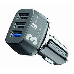 Auto Punjač CELLULARLINE, Multipower Fast, 42W, 3xUSB-A, QC 3.0, Crni