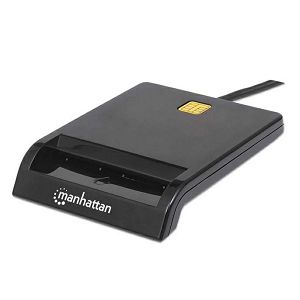 Čitač Pametnih Kartica MANHATTAN 102049, USB 2.0, Smart Card, Contact, Crni