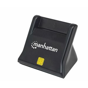 Čitač Pametnih i SIM Kartica MANHATTAN 102025, USB 2.0, Crni