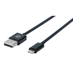 Kabel MANHATTAN 354400, USB Charge & Sync, USB-A (M) na Lightning (M), MFI, 480 Mbps, 1m, Crni*