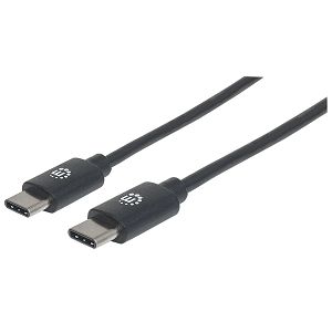 Kabel MANHATTAN 354875, USB Hi-Speed, USB-C (M) na USB-C (M), USB 2.0, 480 Mbps, 2m, Crni*