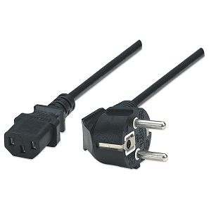 Kabel MANHATTAN 300148, Naponski, PC, PC (C13) na CEE 7/4 EU, 1.8m, Crni