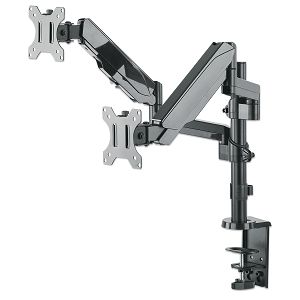Nosač Monitor MANHATTAN 461597, Stolni, Dvostruki, 2x17"-32", 8kg, Plinska Opruga, Dvostruka Klizna Ruka, Crni
