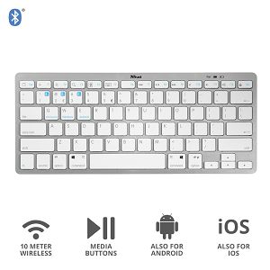 Tipkovnica TRUST Nado 23746, Bežična Bluetooth, US, Silver