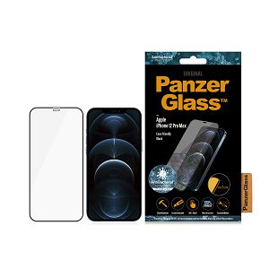 Zaštitno Staklo PANZERGLASS, Apple iPhone 12 Pro Max, CaseFriendly, Antibacterial, Crno