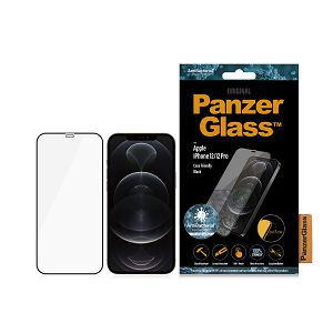 Zaštitno Staklo PANZERGLASS, Apple iPhone 12/12 Pro, CaseFriendly, Antibacterial, Crno