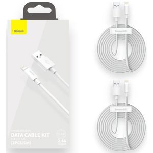 2 x Kabel BASEUS, PD 2.A, USB-A (M) na Lightning (M), MFI, 150cm, White, TZCALZJ-02