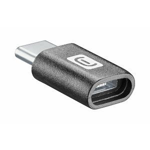 Adapter CELLULARLINE, Micro USB (Ž) na USB-C (M), Crni