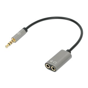 Adapter MANHATTAN 356107, AUX 3.5mm (M) Na AUX 2x 3.5mm (Ž)