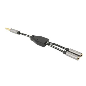 Adapter MANHATTAN 356114, AUX Y, 3.5mm (M) na 2x 3.5mm (Ž)