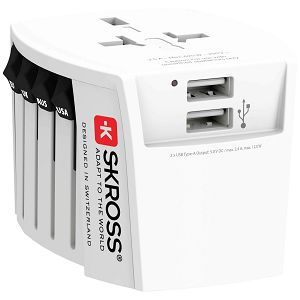 Adapter Putni SKROSS, Muv USB, Euro, Aus/Kina, UK, SAD/Japan+2x USB-A, 1.302960