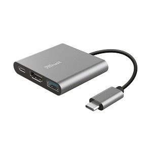 Adapter TRUST Dalyx 23772, 3u1, USB-C, Silver