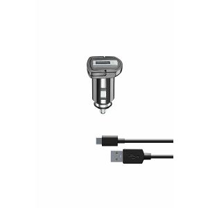 Auto Punjač CELLULARLINE, 2A/10W, 1xUSB-A, Kabel USB-A/USB-C, Crni