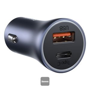 Auto Punjač BASEUS, Dual, 40W, 1xUSB-A, 1xUSB-C, Dark Grey, CCJD-0G
