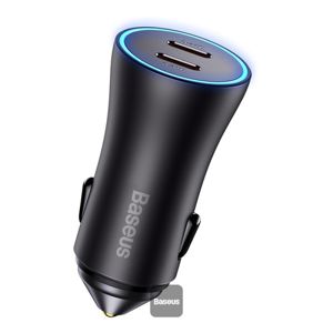 Auto Punjač BASEUS, Dual, 40W, 2xUSB-C, Dark Grey, CGJP000013