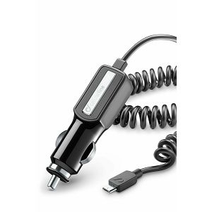 Auto Punjač CELLULARLINE, 10W, QC, Micro USB Kabel 100cm, Crni
