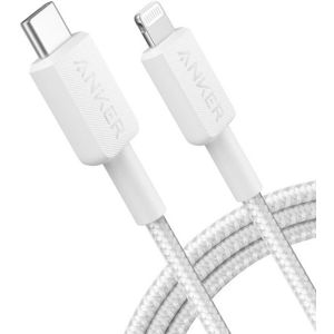 Kabel ANKER 322, USB-C/Lightning,90cm, pleteni, White