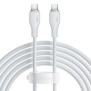 Kabel BASEUS, Pudding Series, USB-C na USB-C, 100W, 200cm, White, P10355702221-01
