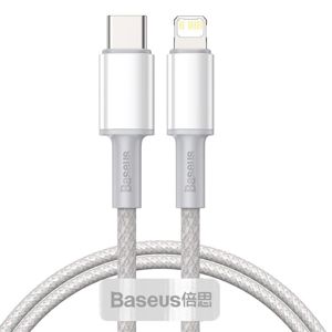 Kabel BASEUS, USB-C na Lightning, 20W, Woven, 100cm, PD, FC, White, CATLGD-02