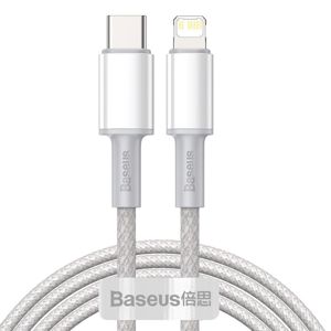 Kabel BASEUS, USB-C na Lightning, 20W, Woven, 200cm, PD, FS, White, CATLGD-A02