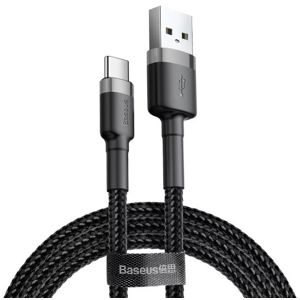 Kabel BASEUS, Woven, 2A, USB-A na USB-C, 300cm, Black/Grey, CATKLF-UG1