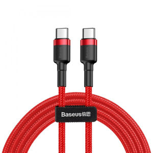 Kabel BASEUS, Woven, USB-C na USB-C,QC, PD 60W, 100cm, Red, CATKLF-G09