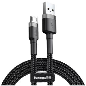 Kabel BASEUS,Woven, USB-A na USB-Micro, 2A, 300cm, Black/Grey, CAMKLF-HG1