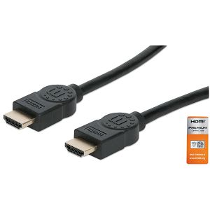 Kabel MANHATTAN 355346,Premium HS, Ethernet, HDMI (M) na HDMI (M), HEC, ARC, 3D, 4K@60Hz, 1.8m, Crni