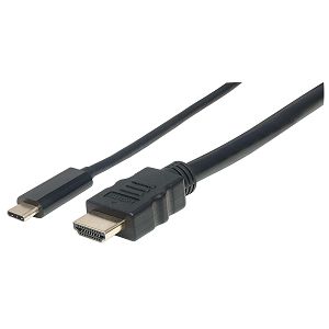 Kabel MANHATTAN 152235, USB Adapter kabel, USB-C (M) na HDMI (M), 4K, 1m, Crni