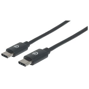 Kabel MANHATTAN 354882, USB Hi-Speed, USB-C (M) na USB-C (M), USB 2.0, 480 Mbps, 3m, Crni