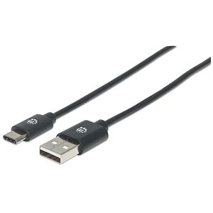 Kabel MANHATTAN 354929, USB Hi-Speed, USB-A (M) na USB-C (M), USB 2.0, 480 Mbps, 2m, Crni