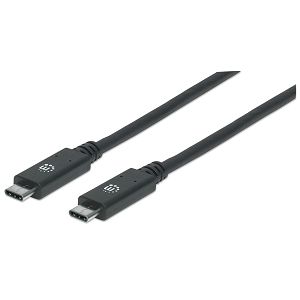 Kabel MANHATTAN 355223, USB SuperSpeed+, USB-C (M) na USB-C (M), USB 3.2 Gen 2, 10 Gbps, 100 W/5A, 1m, Crni