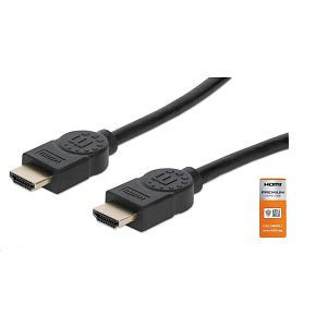 Kabel MANHATTAN 355353, Premium Certified HS, Ethernet, HDMI na HDMI, 4K@60Hz, HEC, ARC, 3D, 18 Gbps, 3m, Crni