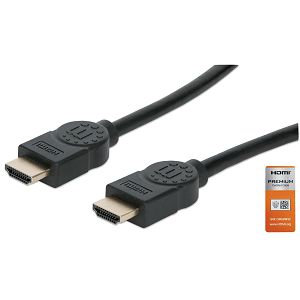 Kabel MANHATTAN 355360, Premium Certified HS, Ethernet, HDMI (M) na HDMI (M), 4K@60Hz, HEC, ARC, 3D, 18 Gbps,, 5m, Crni