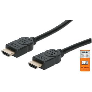 Kabel MANHATTAN 355377, Premium Certified HS, Ethernet, HDMI (M) na HDMI (M), HEC, ARC, 3D, 4K@60Hz, 9m, Crni*