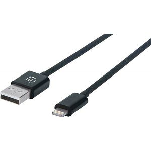 Kabel MANHATTAN 355483, USB Charge & Sync Lightning, USB-A (M) na Lightning (M), MFI, 480 Mbps (USB 2.0), 1.8m, Crni