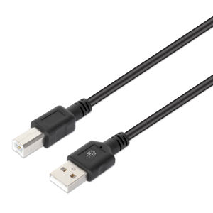 Kabel MANHATTAN 356848, USB Hi-Speed, USB-A (M) na USB-B (M), USB 2.0, 480 Mbps, 3m, Crni 
