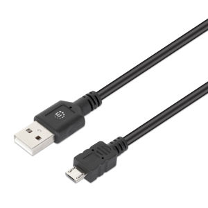 Kabel MANHATTAN 356855, USB Hi-Speed, USB-A (M) na USB-B Micro (M), USB 2.0, 480 Mbps, 2m, Crni 