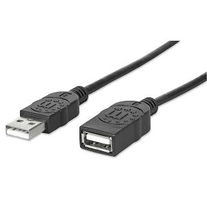 Kabel MANHATTAN 393850, USB Hi-Speed Produžni, USB-A (M) na USB-A (Ž), USB 2.0, 480 Mbps, 3m, Crni*