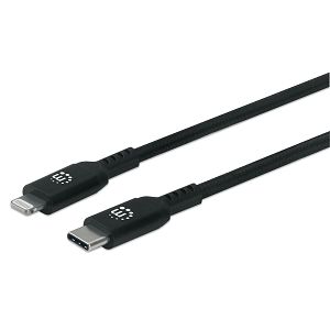 Kabel MANHATTAN 394192, USB, USB-C (M) na Lightning (M), MFi, 0.5m, Crni