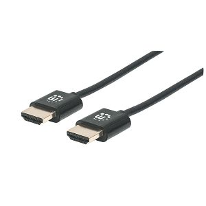 Kabel MANHATTAN 394352, Ultra-slim Premium HS, Ethernet, HDMI (M) na HDMI (M), HEC, ARC, 3D, 4K@60Hz, 1m, Crni