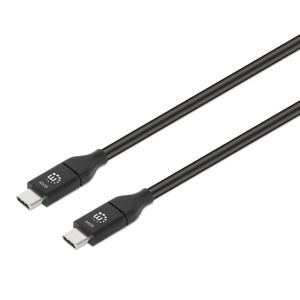 Kabel MANHATTAN 394918, USB-C na USB-C, USB 3.2 Gen 2, 10 Gbps, 60W, 1m, Crni