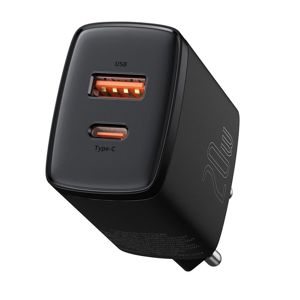 Kućni Punjač BASEUS Quick Charger, 20W, 1x USB-A, 1x USB-C, Black, CCXJ-B01