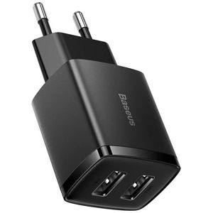 Kućni Punjač BASEUS Quick Charger, USB-A/USB-A,10.5W, Black, CCXJ010201